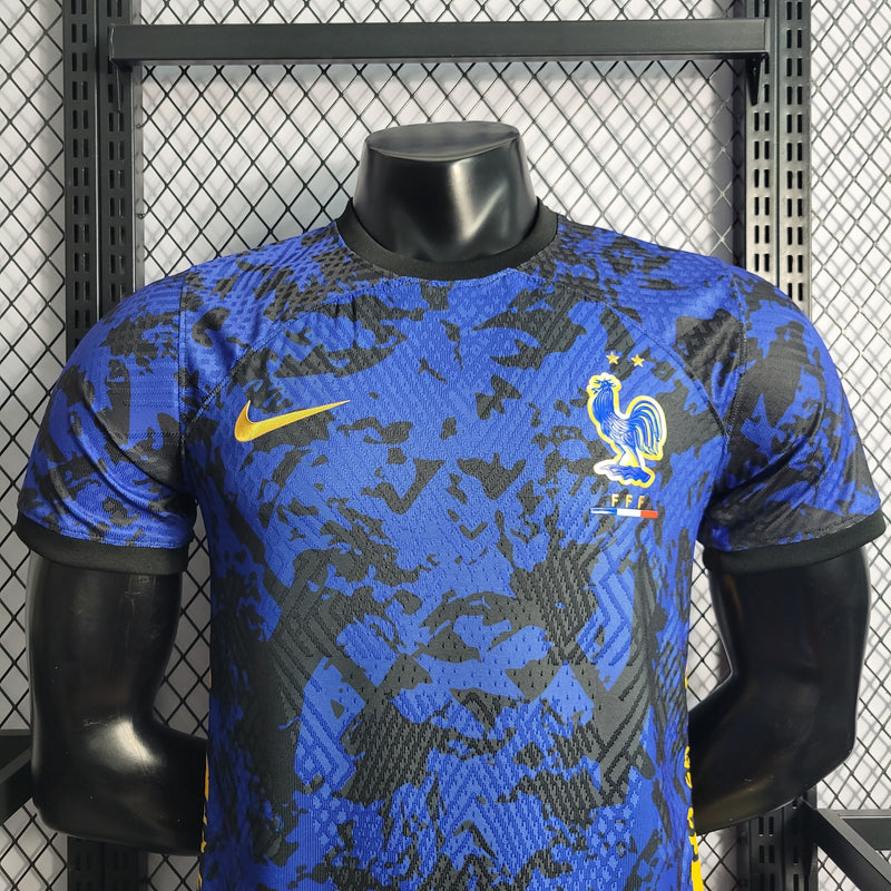 CAMISA DA SELEÇÃO DA FRANÇA 22/23 AZUL TREINO VERSÃO PLAYER