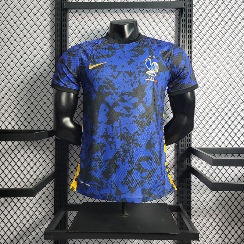 CAMISA DA SELEÇÃO DA FRANÇA 22/23 AZUL TREINO VERSÃO PLAYER