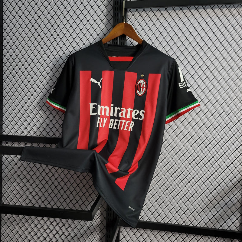 CAMISA DO MILAN 22/23 VERMELHO E PRETO EDIÇÃO ESPECIAL