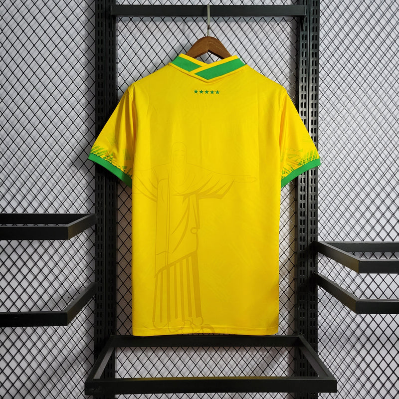 CAMISA DA SELEÇÃO DO BRASIL  22/23 AMARELO EDIÇÃO CRISTO