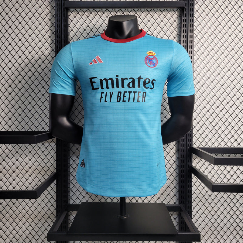 CAMISA DO REAL MADRID 23/24 AZUL EDIÇÃO ESPECIAL VERSÃO PLAYER