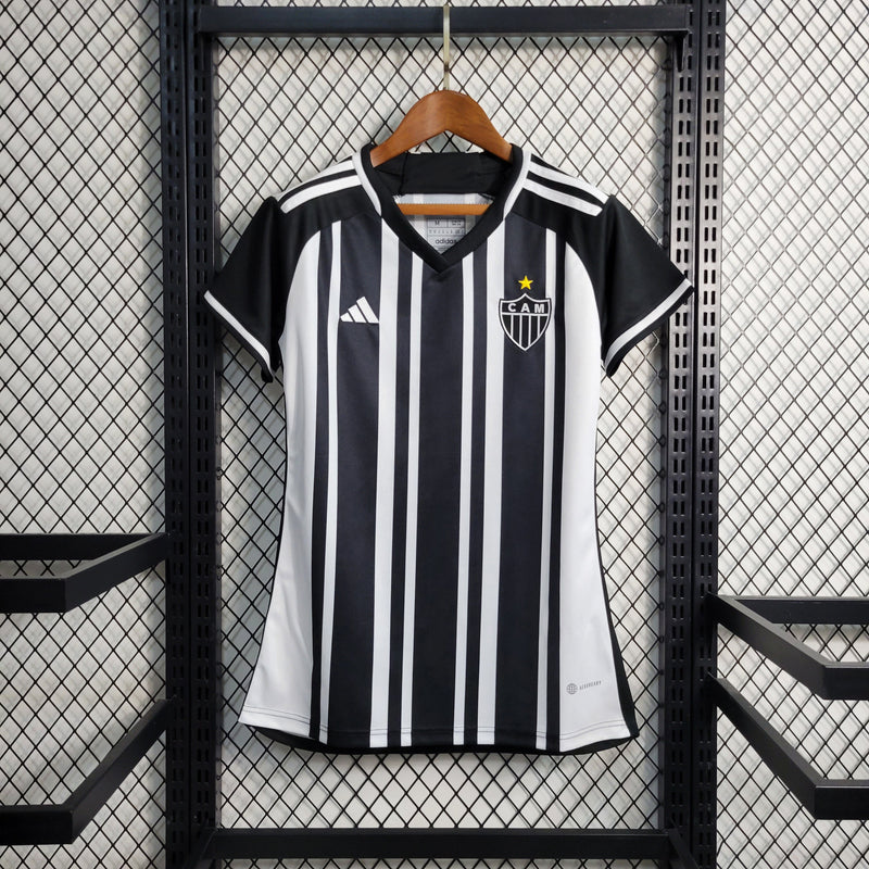 CAMISA FEMININA DO ATLETICO MINEIRO 23/24 BRANCO E PRETO