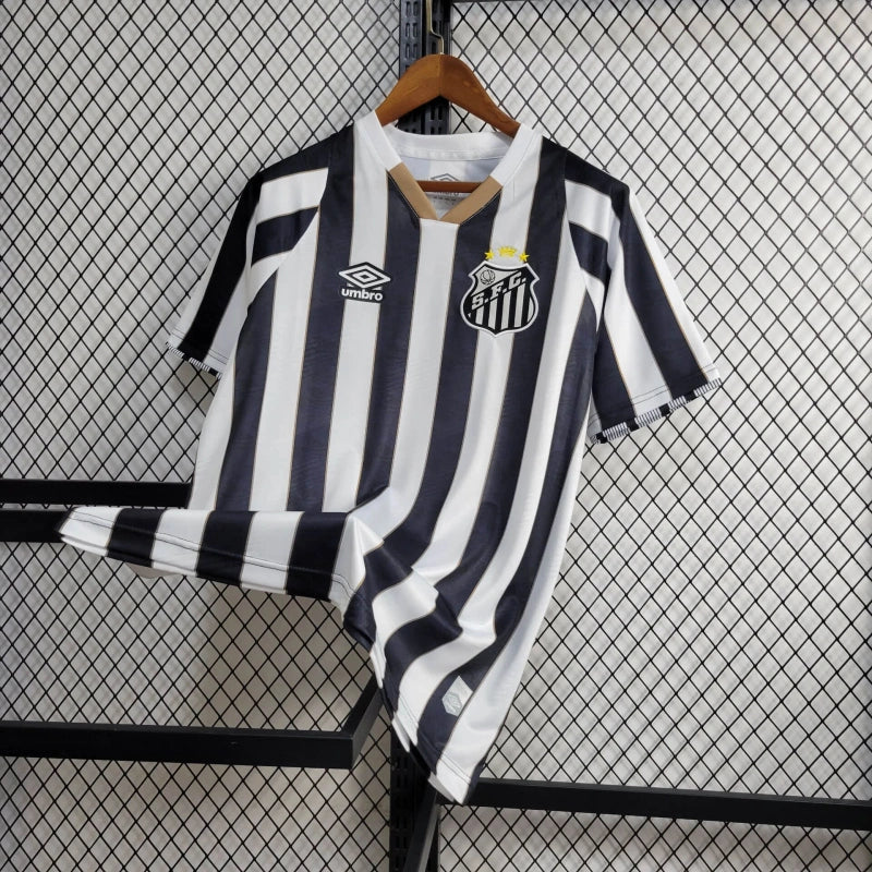 CAMISA LANÇAMENTO DO SANTOS 24/25 BRANCO E PRETO