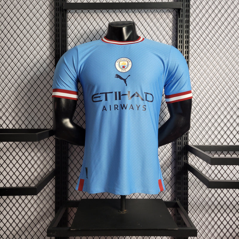 CAMISA DO MANCHESTER CITY 22/23 AZUL VERSÃO JOGADOR