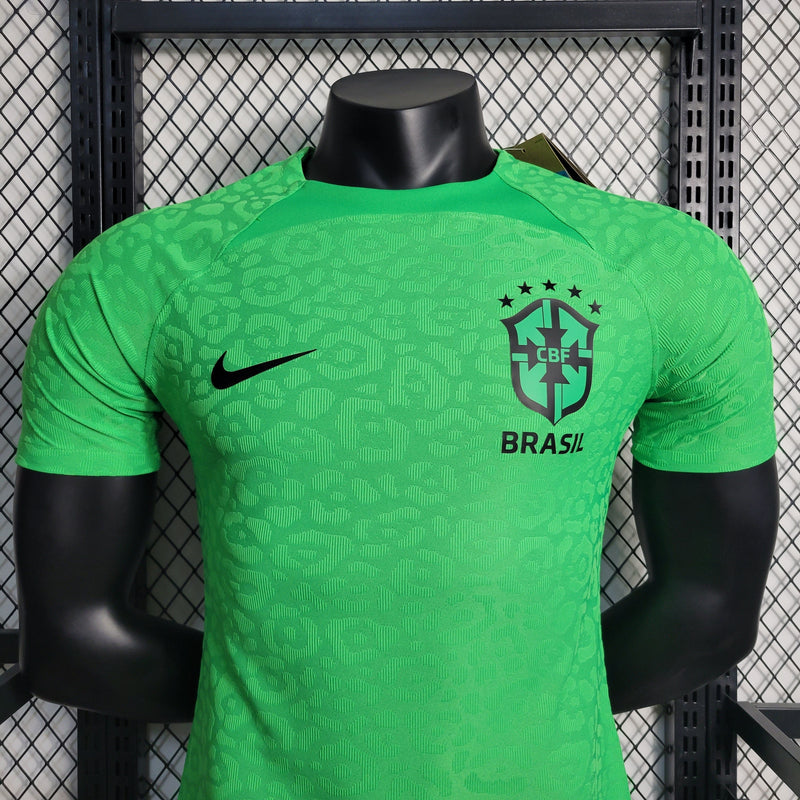 CAMISA DA SELEÇÃO DO BRASIL 22/23 LEOPARD VERDE VERSÃO PLAYER