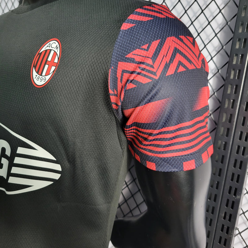 CAMISA DO MILAN 23/24 PRETO VERSÃO PLAYER