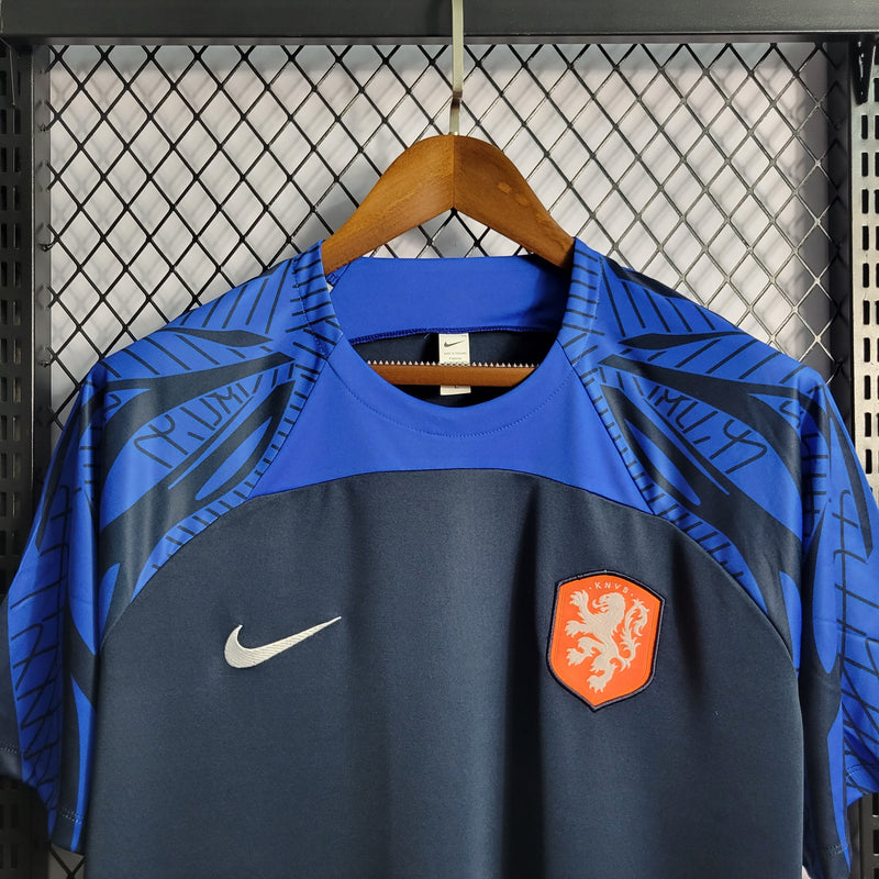 CAMISA DA SELEÇÃO DA HOLANDA 22/23 AZUL TREINO