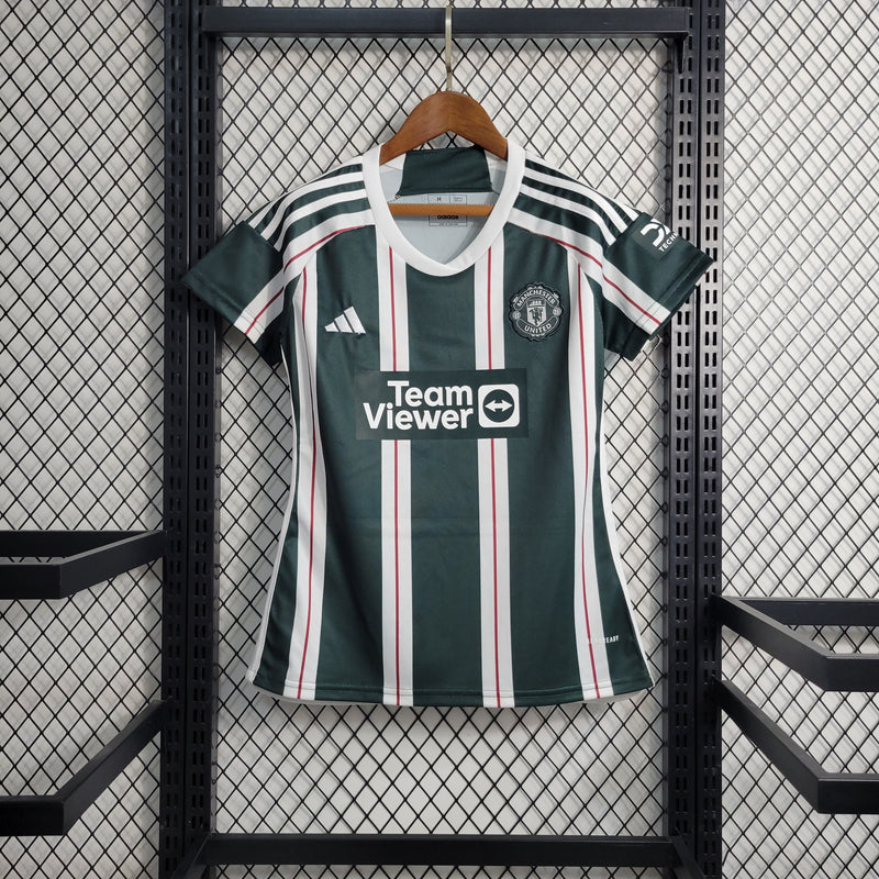 CAMISA FEMININA DO MANCHESTER UNITED 23/24 VERDE E BRANCO