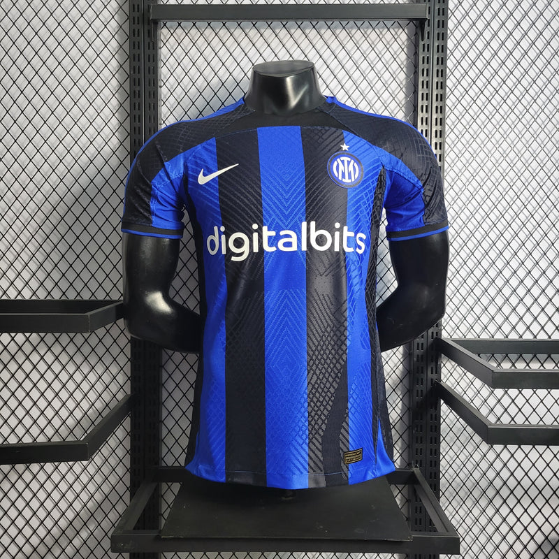 CAMISA DO INTER DE MILÃO 22/23 AZUL E PRETO VERSÃO PLAYER